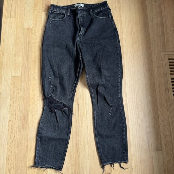 Abercrombie & Fitch Jeans High Rise Curve Love Black Size 30/10 - Picture 2 of 4